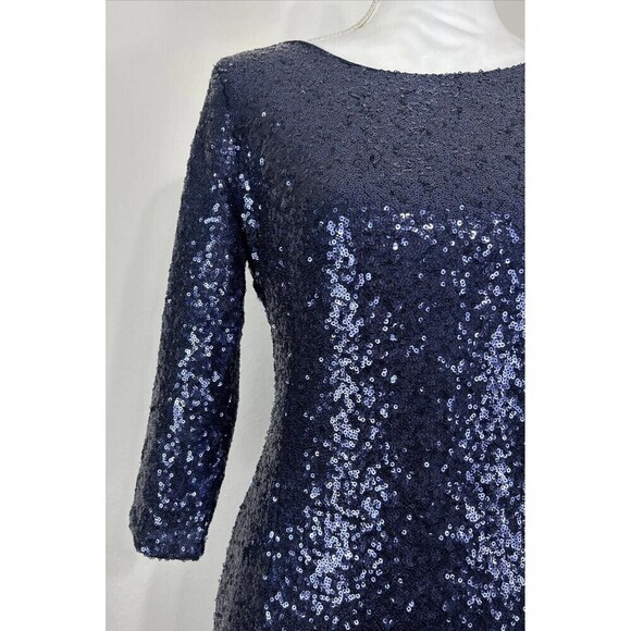 LuLu’s Delightful Ways Navy Blue Sequin Mini Dress Size Small (2/4) - Picture 11 of 14
